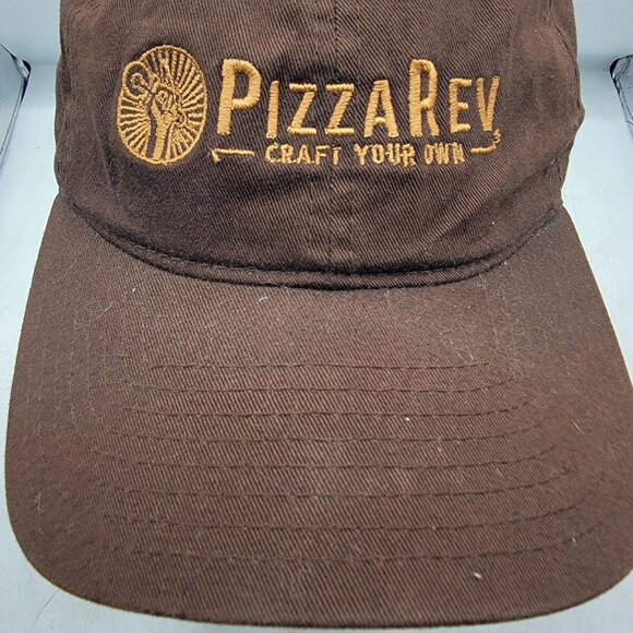 PizzaRev Craft Your Own Brown Baseball Cap Adjustable Strapback Hat - Picture 9 of 9